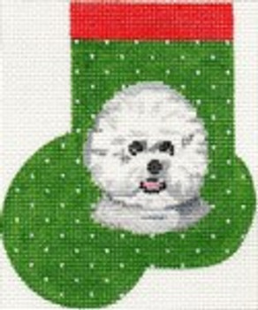 ab352 A. Bradley bichon frise mini-sock 3 x 4  18 Mesh