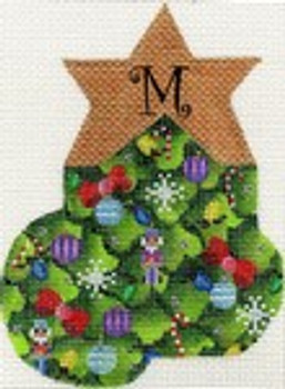 ab393m A. Bradley Christmas tree alphabet Mini-Sock M  3 x 5 18 Mesh