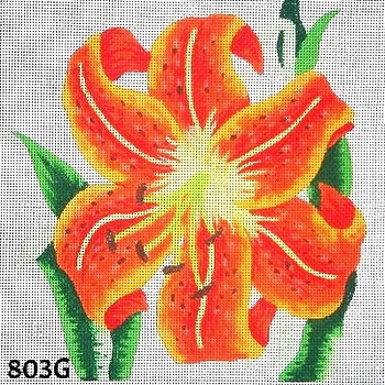 Pillow 803G Red & Orange Tiger Lily - 10x10  13 mesh MM Designs