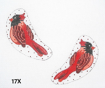 Christmas Two-Sided Shaped 17X Cardinal 18 Mesh MM Designs