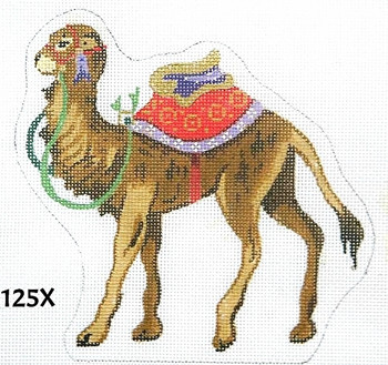 Nativity 125X Standing Camel/ Red & Lavender Trappings- 5 1/2" x 6" 18 Mesh MM Designs