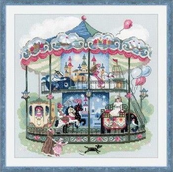 RL1458 Riolis Cross Stitch Kit Carousel 13.75" x 13.75"; Aida; 14ct 