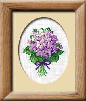 RL240 Riolis Cross Stitch Kit Violets 5" x 6"; Aida; 15ct 