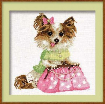 RL1067 Riolis Cross Stitch Kit Chihuahua 10" x 10"; Aida; 14ct 