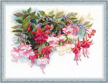 RL1398 Riolis Cross Stitch Kit Fuchsia 16" x 12"; Aida; 14ct 