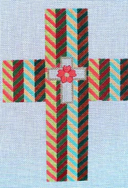 Ann Wheat Pace 101AH Large Cross 18 Mesh 6.75"x 9" Herringbone