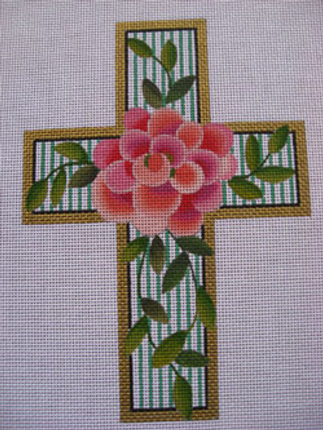 Ann Wheat Pace 105AY Large Cross 18 Mesh 6.75"x 9"` Pink Rose