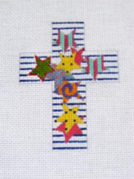 Ann Wheat Pace 102AQ Small Cross 18 Mesh 2.5" x 3.5" Starry Sky