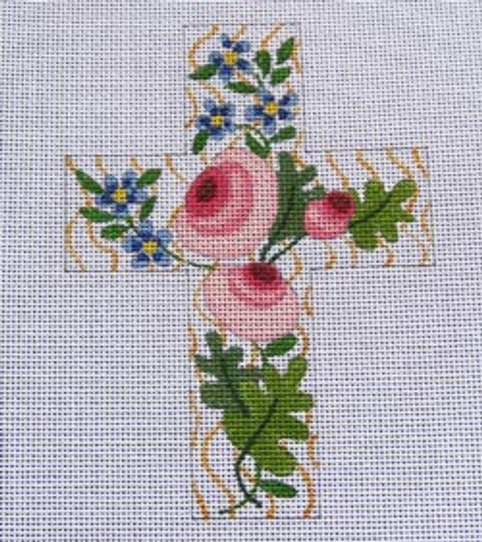 Ann Wheat Pace 103L 18 Mesh 4"x 5.5" Flowers on a Fence 