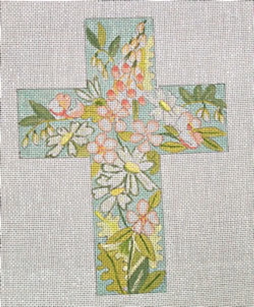 Ann Wheat Pace 104A 18 Mesh 6" x 8" Daisies And Foxgloves Cross