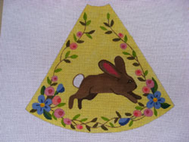 Ann Wheat Pace 210C 13 Mesh Tree Skirt Section 9.75" x 11.25" Brown Bunny on Yellow