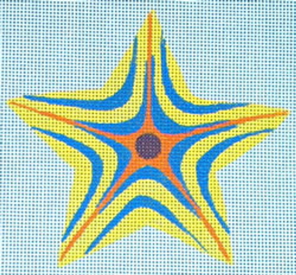 Ann Wheat Pace 303A Striped Star18 Mesh 4.5" x 4.5" Yellow Blue