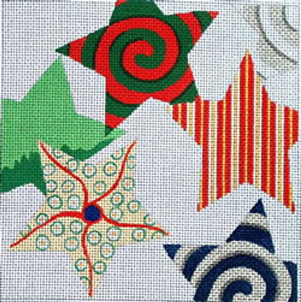 Ann Wheat Pace 312 Metallic Stars 13 Mesh 8"x8" Gold/Multi