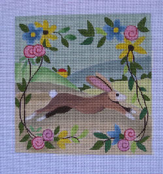 Ann Wheat Pace 551C  5"x 5" 18 Mesh Country Bunny 