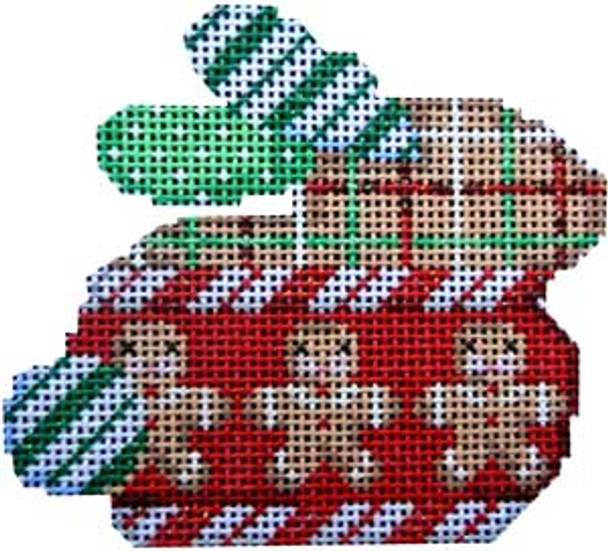 BR-101 Associated Talents Tattersall/Gingerbread Christmas Bunny  3.25 x 2.75 18 Mesh