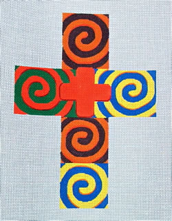Ann Wheat Pace 101B Large Cross 18 Mesh 6.75"x 9" Bright Circus With Stitch Guide