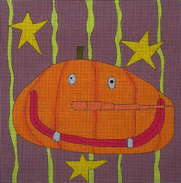 EWE-370KB Smiley Pumpkin 7 1/2 x 7 1/2  18 Mesh Ewe And Ewe 