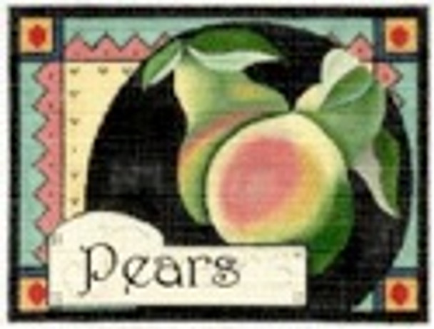 DD-43 Pears DENISE DeRUSHA DESIGNS 8 x 6 1/4 18 mesh