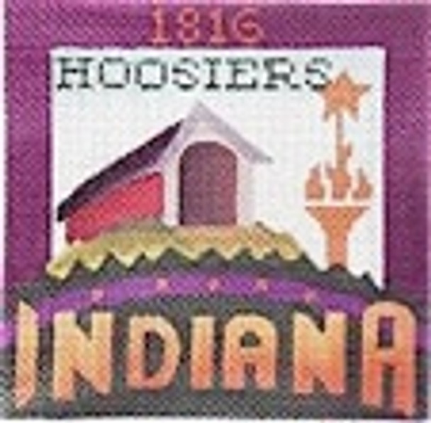 DD-318 Indiana Postcard DENISE DeRUSHA DESIGNS 4 1/2 x 4 1/2 18 Mesh