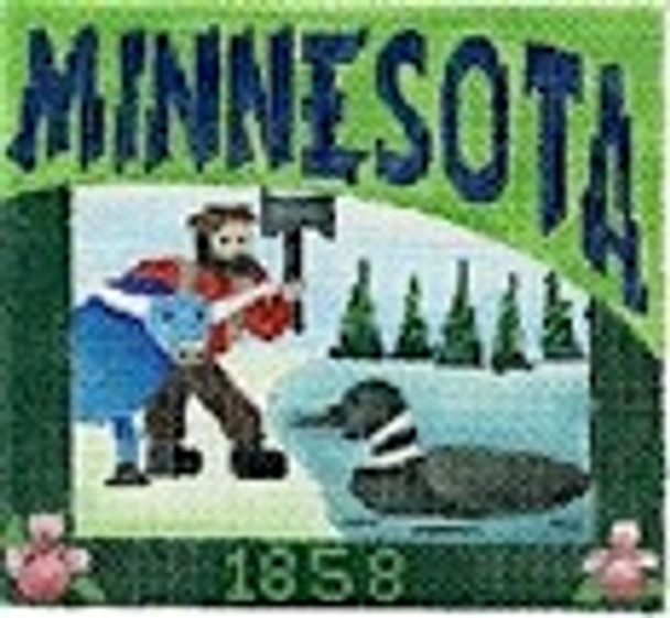 DD-326 Minnesota Postcard DENISE DeRUSHA DESIGNS  4 1/2 x 4 1/2 18 Mesh