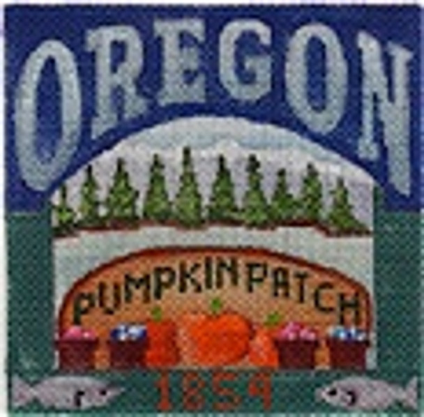 DD-337 Oregon Postcard DENISE DeRUSHA DESIGNS 4 1/2 x 4 1/2 18 Mesh 