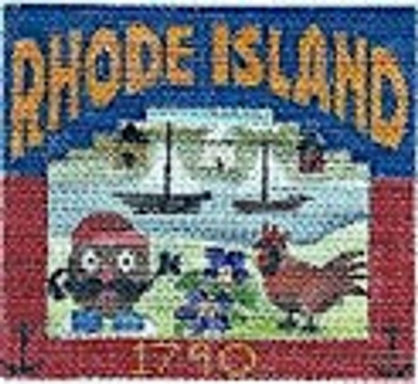 DD-339 Rhode Island Postcard DENISE DeRUSHA DESIGNS 4 1/2 x 4 1/2 18 Mesh
