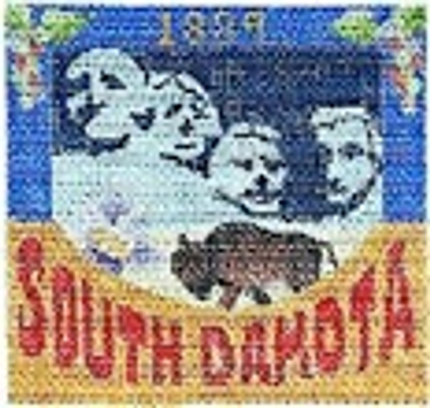 DD-341 South Dakota Postcard DENISE DeRUSHA DESIGNS 4 1/2 x 4 1/2 18 Mesh