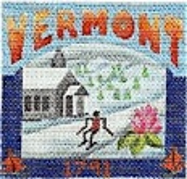 DD-344 Vermont Postcard DENISE DeRUSHA DESIGNS 4 1/2 x 4 1/2 18 Mesh