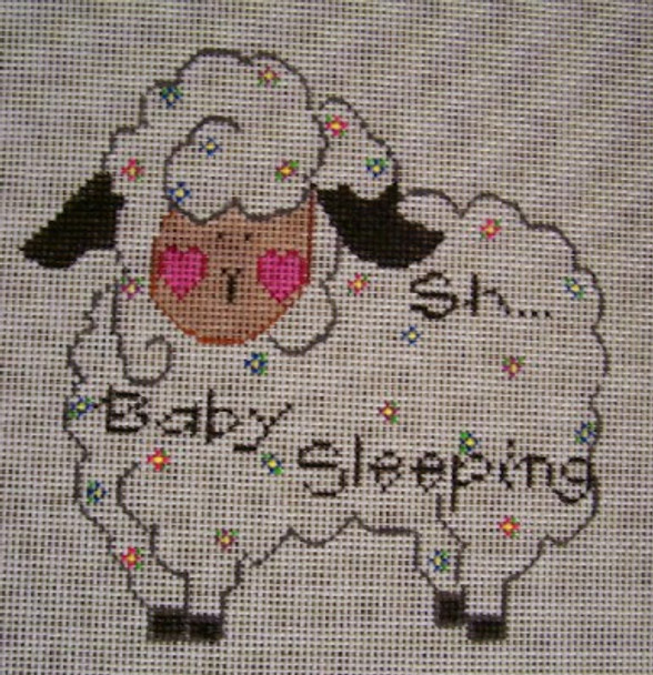 CBA1 Cheryl Schaeffer And Annie Lee Designs  5 x 7 13 Mesh Baby Shh! Sheep