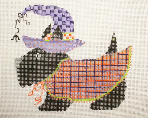 CP127 Cheryl Schaeffer And Annie Lee Designs 13 Mesh Halloween Scottie  7 x 7