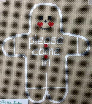 X18C Gingerbread Man Please Come In CHRISTMAS 13 Mesh The Studio Midwest 