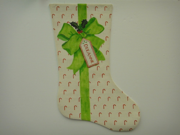 XS3B Green Bow Ribbons, 2 pc Stocking CHRISTMAS 13 Mesh The Studio Midwest 
