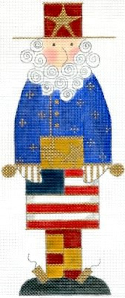 MH114 July 4th Sam With Stitch Guide 5 x 11 18 Mesh Mile High Princess Designs