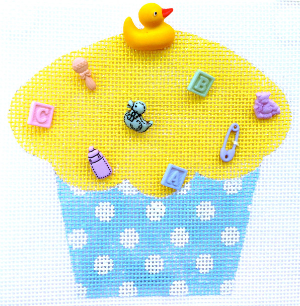 HB-214 Baby Boy Cupcake 4x33⁄4 18 Mesh Hummingbird Designs 