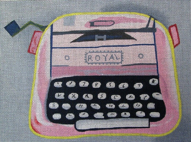 70631 Pink & Grey Royal Typewriter 12 X 12 18 Mesh Unique New Zealand Designs Needlepoint