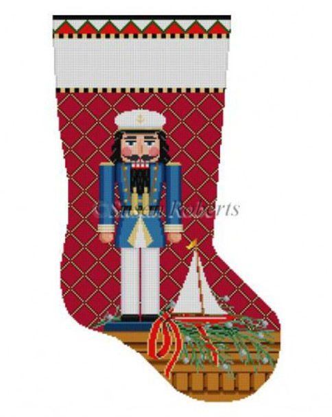 0172 Nutcracker. Sea Captain. stocking #13 Mesh19" h Susan Roberts Needlepoint 