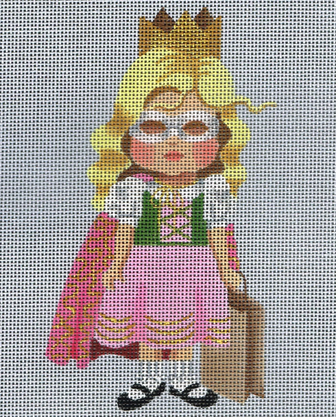 5201 Leigh Designs Princess Katie 5" x 6" 18 Mesh Lil Goblin Trick or Treater  Inquire Canvas Only Inquire If Stitch Guide Is Available