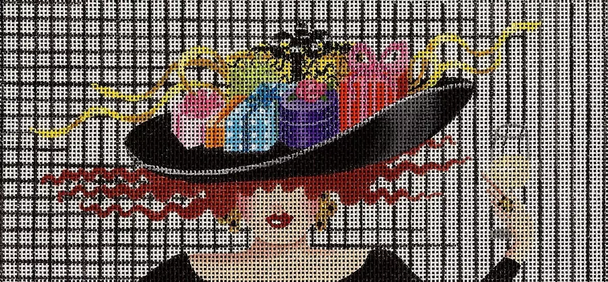 7612 Birthday Girl And Presents 18 Mesh 8" x 4" Leigh Designs