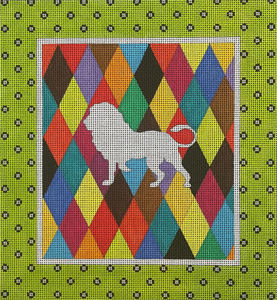 AN184 Animal Colors of Praise 13 Mesh Art Lion/Harlequin 11x12