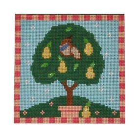 Twelve Days of Christmas C12ASP Partridge/Pear Tree 4.5 X 4.5 18 Mesh Shelly Tribbey Designs