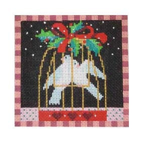 Twelve Days of Christmas C12BSP Two Turtle Doves 4.5 X 4.5 18 Mesh Shelly Tribbey Designs
