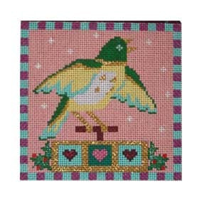Twelve Days of Christmas C12DSP Four Calling Birds 4.5 X 4.5 18 Mesh Shelly Tribbey Designs