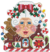 Santa Head C39B Mrs. Santa Claus Santa Shelly Tribbey Designs 6 X 6 18 Mesh