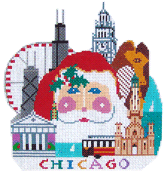 Santa Head XCS01 Chicago Shelly Tribbey Designs 6 X 6.5 18 Mesh