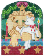 Christmas Ornament C252 Lion & Lamb 4.5X69 18 Mesh Shelly Tribbey Designs