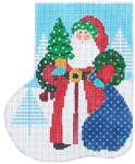 Christmas Mini-Sock C232 Greenery Santa Shelly Tribbey Designs 4X5 18 Mesh