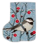 Christmas Mini-Sock C654 Winter Bird Shelly Tribbey Designs 4X5 18 Mesh