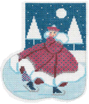Christmas Mini-Sock C757 Art Deco Skater Shelly Tribbey Designs 4X5 18 Mesh