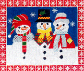 Christmas Larger Design C702 Snowman Trio Shelly Tribbey Designs 11X9 18 Mesh