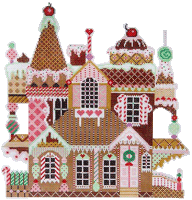 Christmas Larger Design C910 Gingerbread Manor Shelly Tribbey Designs 9.25X10 18 Mesh